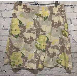 EXPRESS GREEN FLORAL FLOWER PRINT SKIRT WOMENS SIZE 10